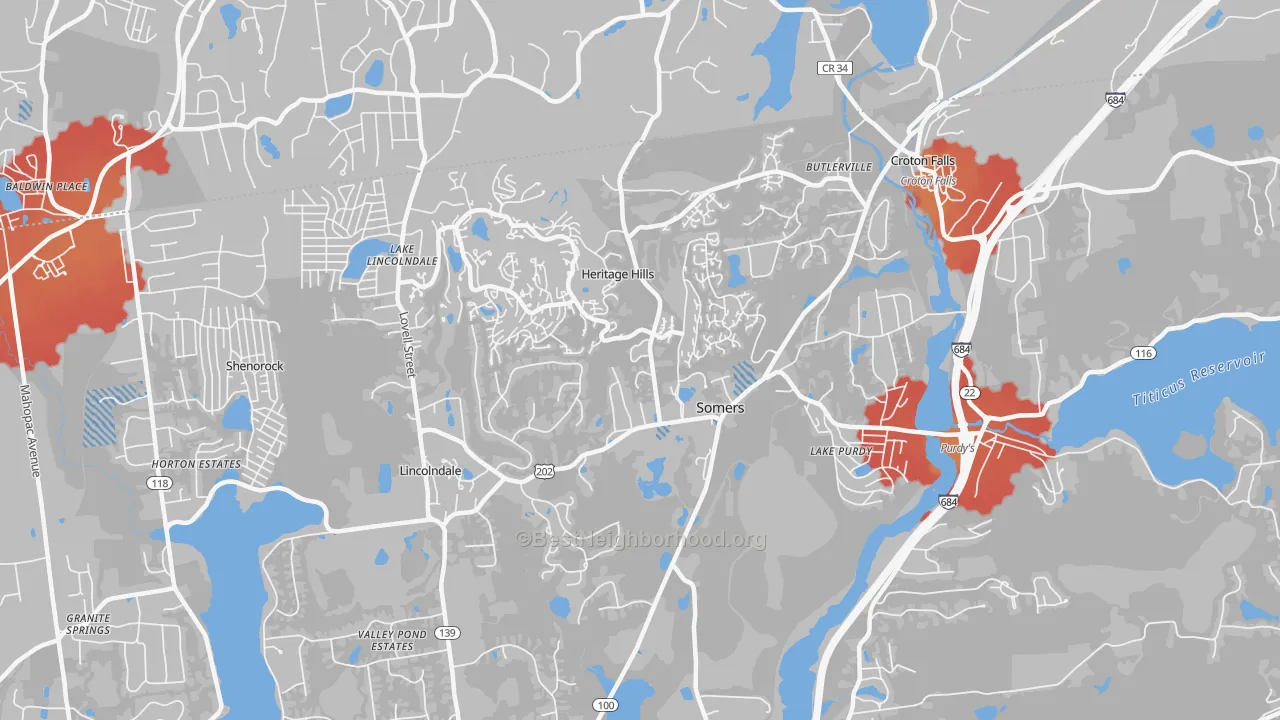 Transit Grade map of Somers, NY