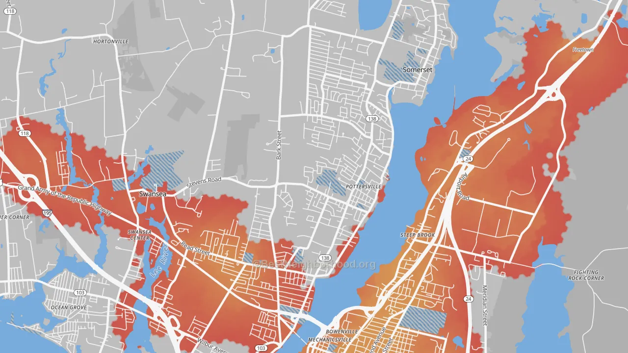 Transit Grade map of Somerset, MA