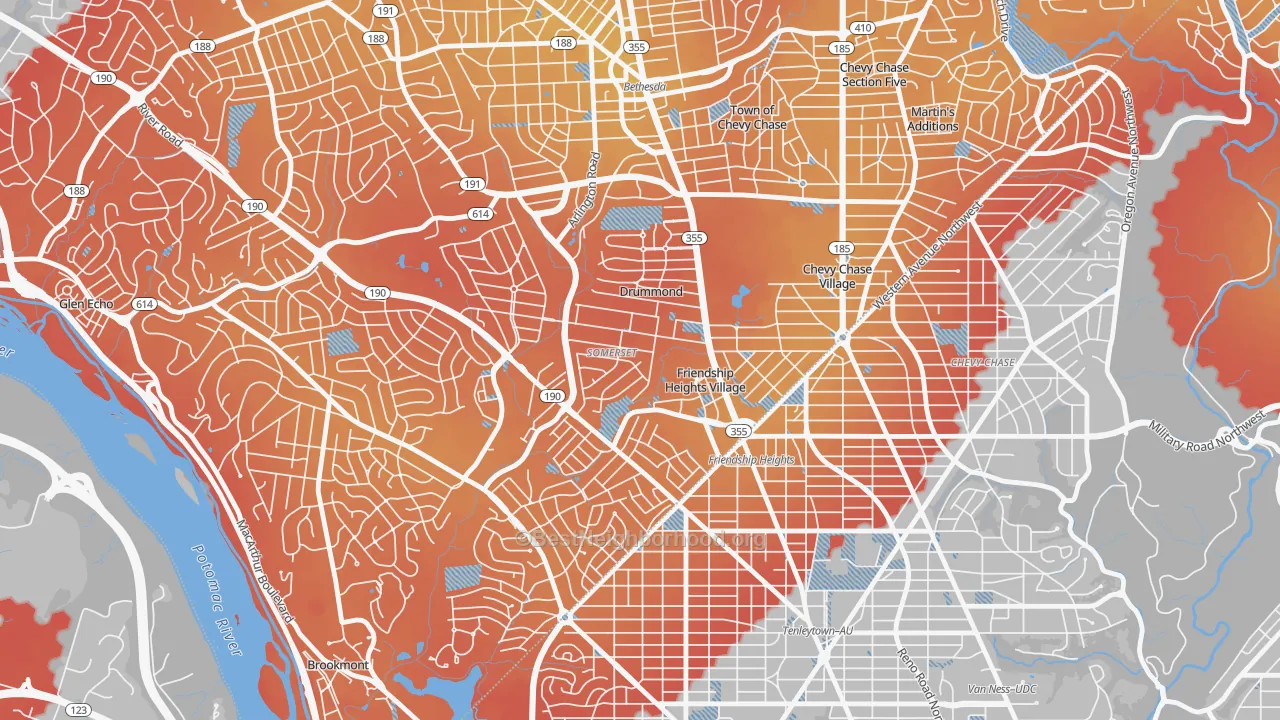 Transit Grade map of Somerset, MD