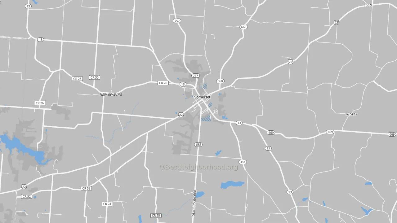 Transit Grade map of Somerset, OH