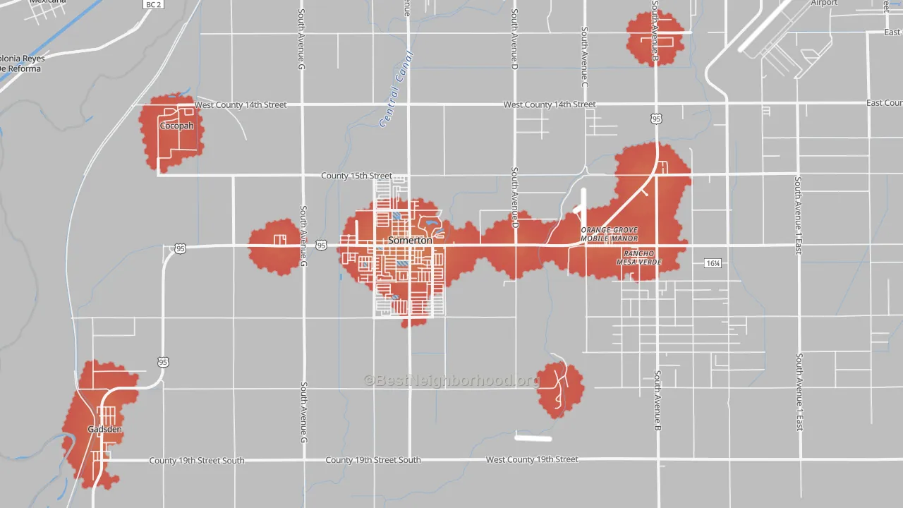 Transit Grade map of Somerton, AZ
