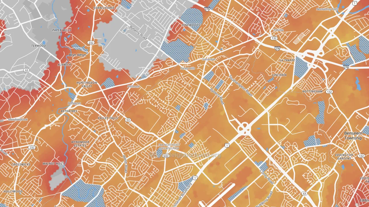 Transit Grade map of Somerton, Philadelphia, PA