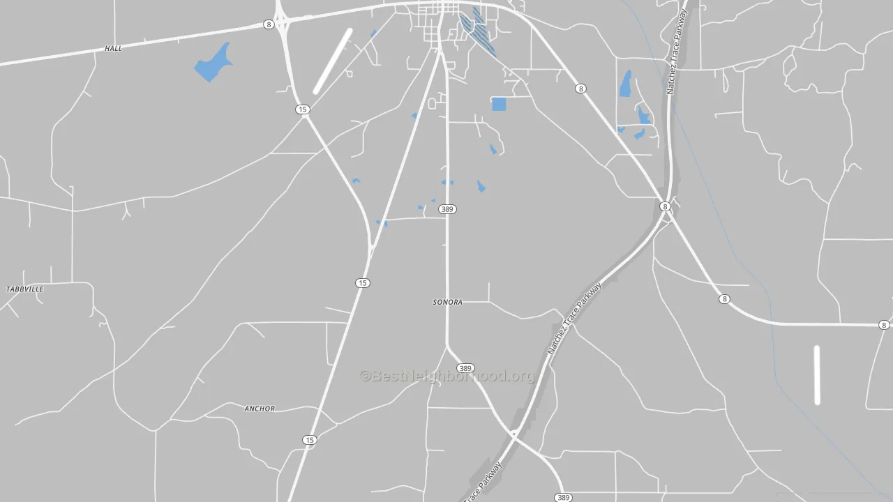 Transit Grade map of Sonora, MS