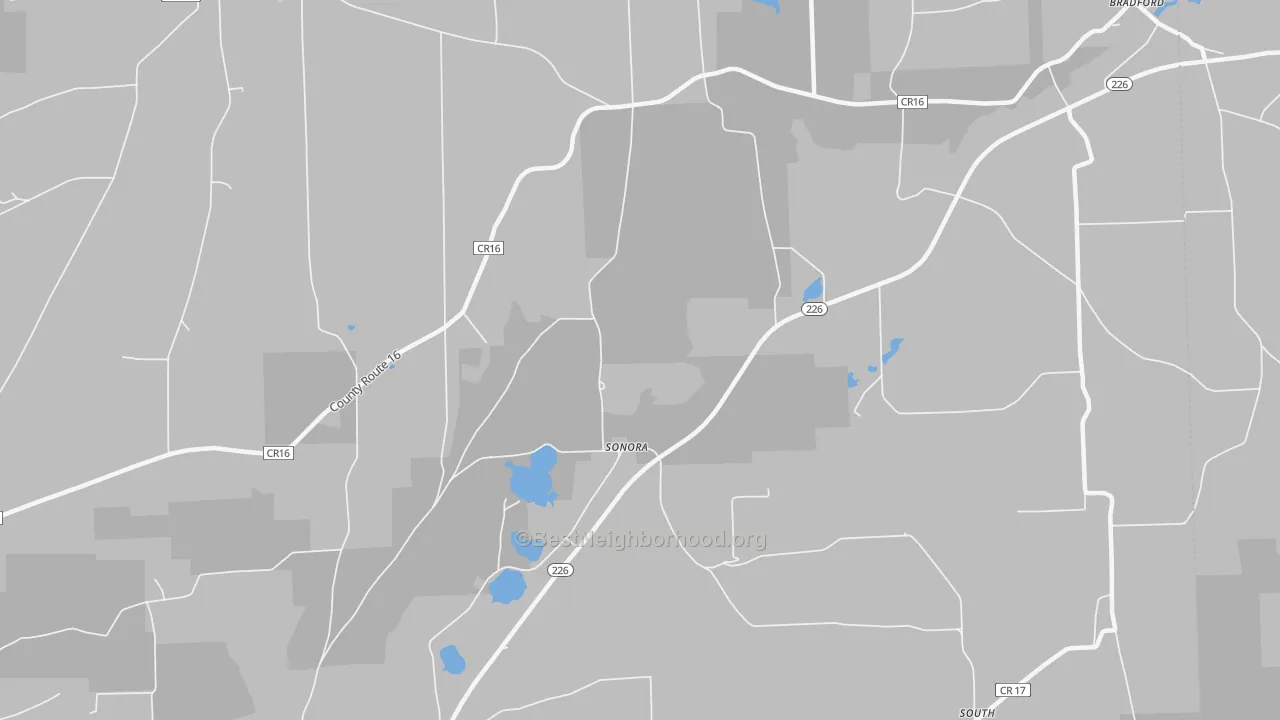 Transit Grade map of Sonora, NY