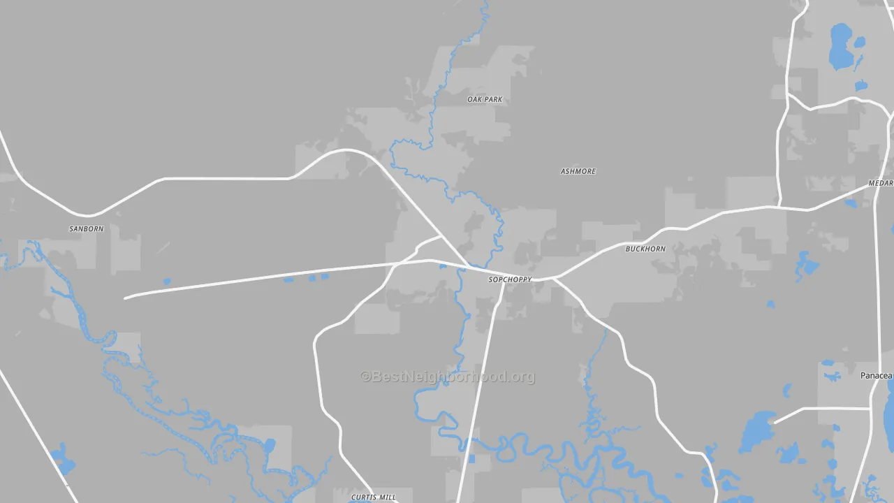 Transit Grade map of Sopchoppy, FL