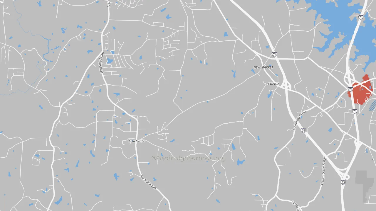 Transit Grade map of Sophia, NC