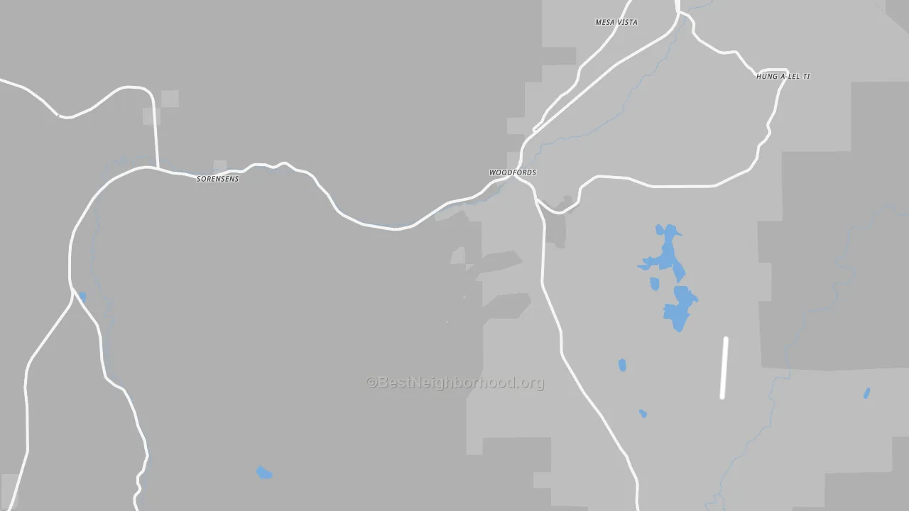 Transit Grade map of Sorensens, CA