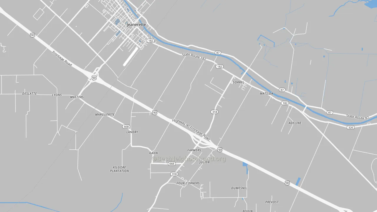 Transit Grade map of Sorrel, LA