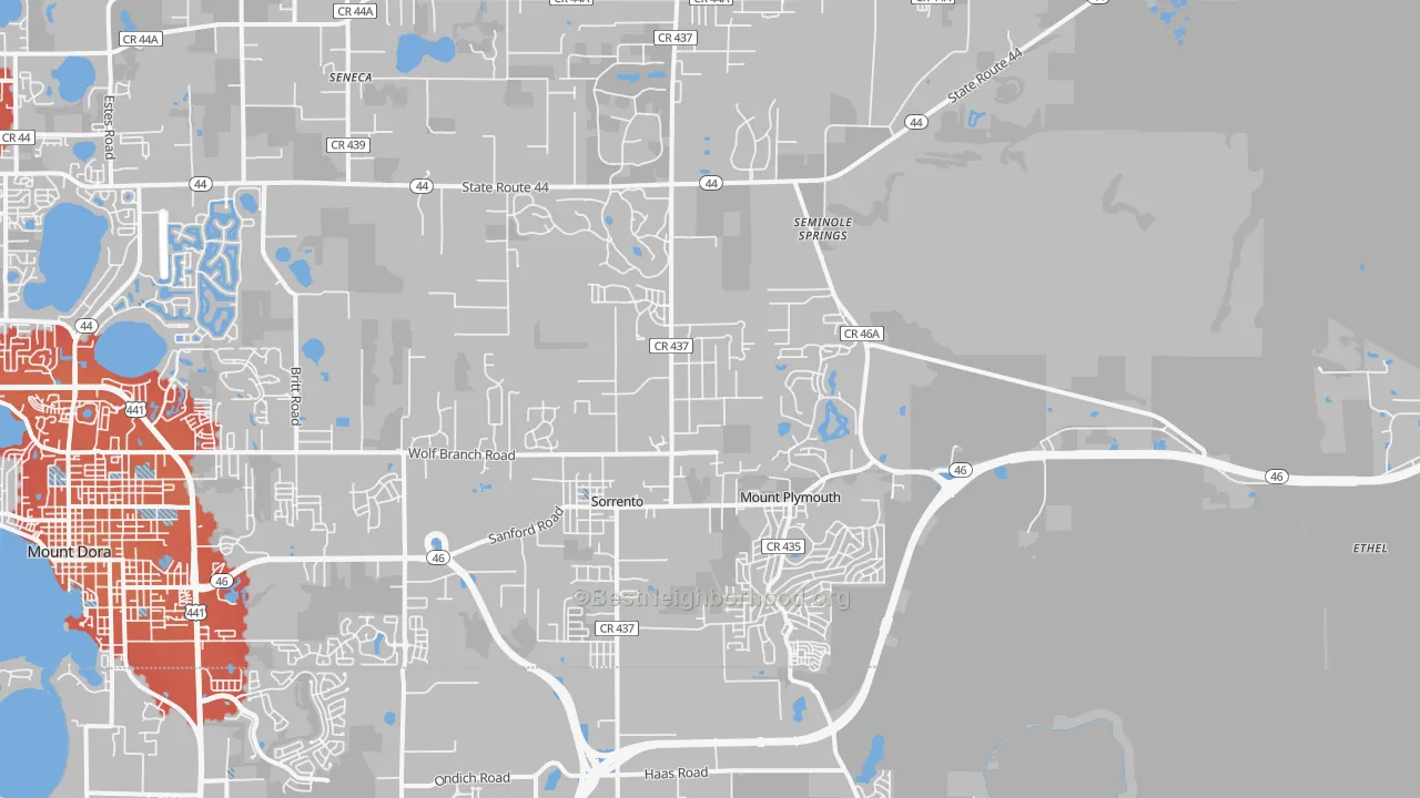 Transit Grade map of Sorrento, FL