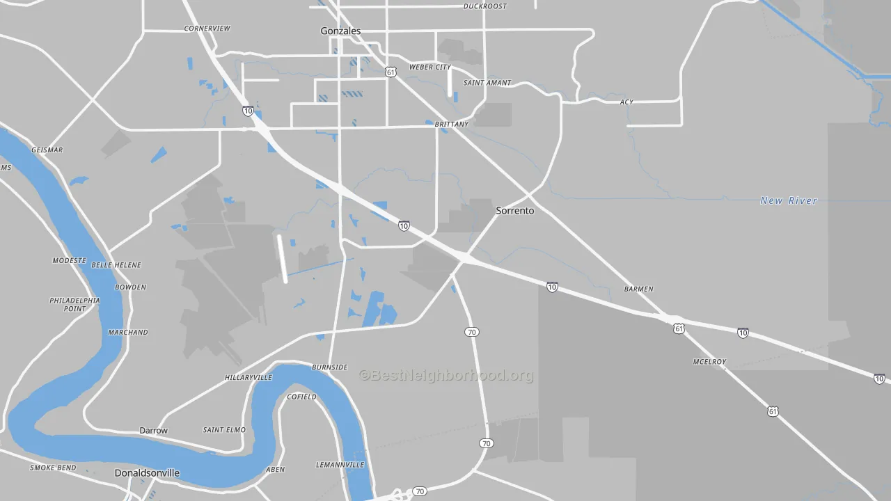 Transit Grade map of Sorrento, LA