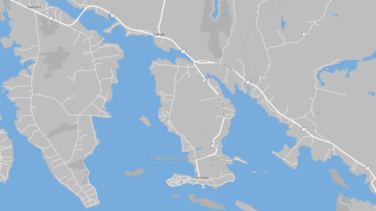 Transit Grade map of Sorrento, ME
