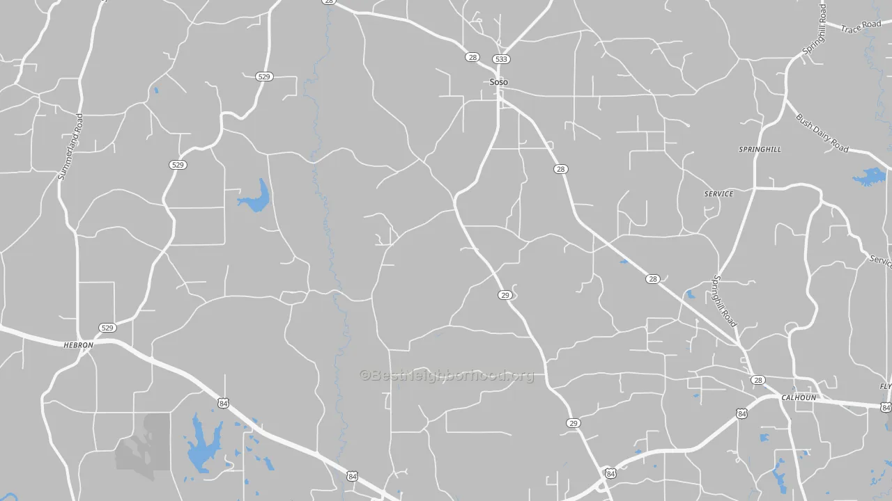 Transit Grade map of Soso, MS