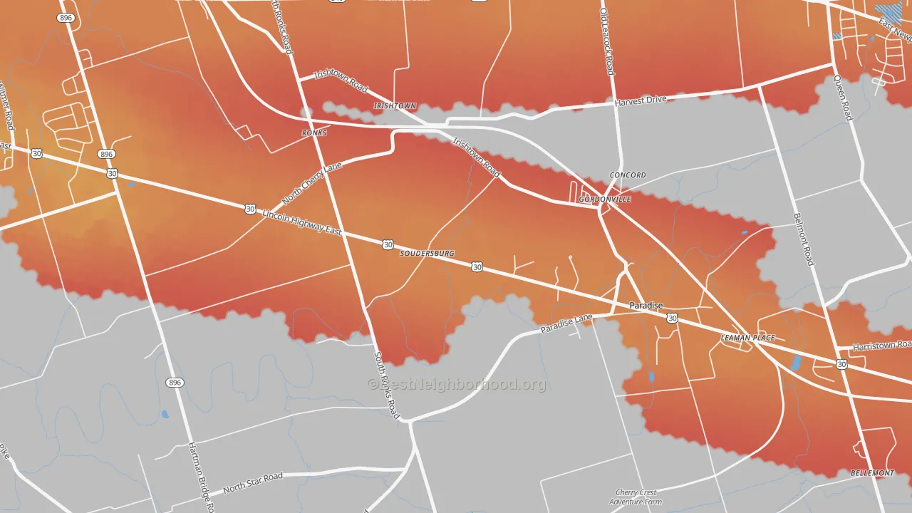 Transit Grade map of Soudersburg, PA