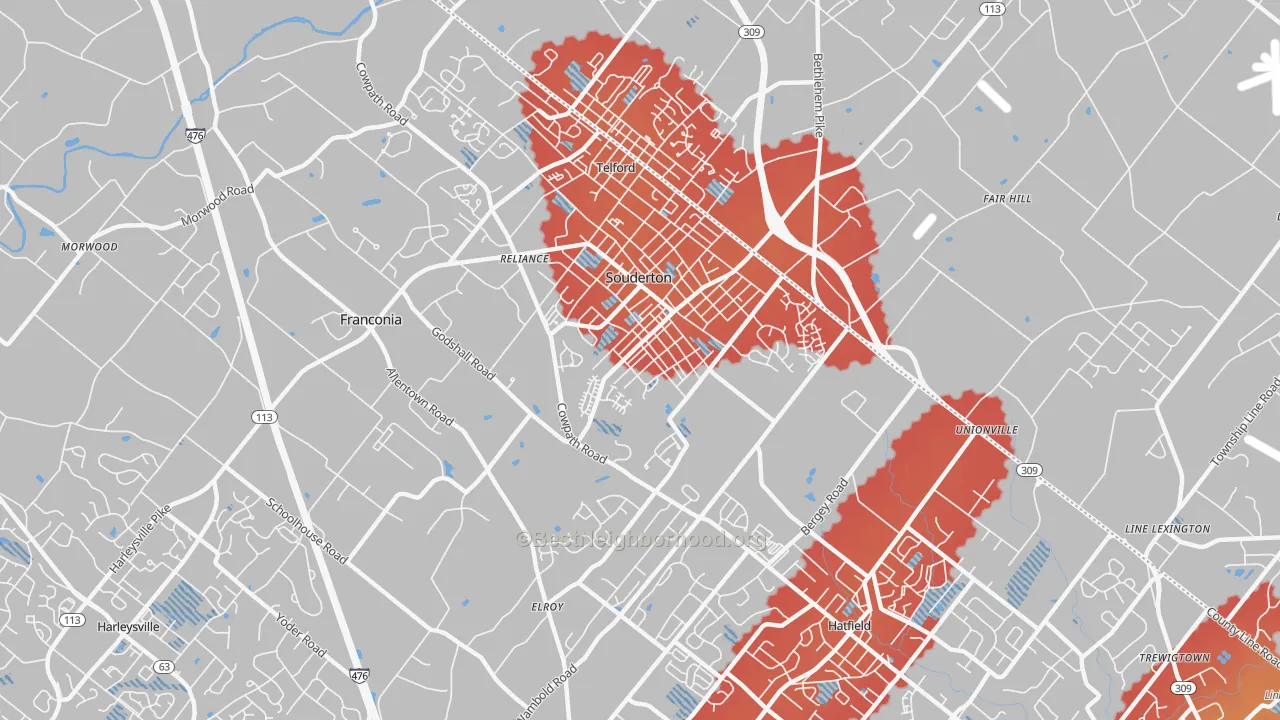 Transit Grade map of Souderton, PA