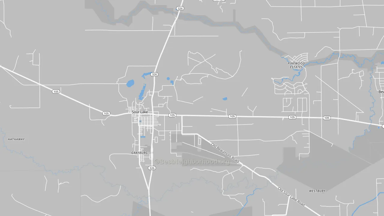 Transit Grade map of Sour Lake, TX