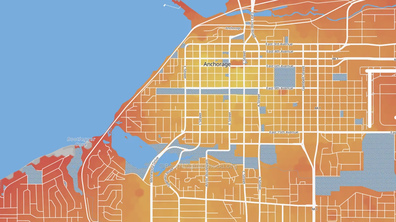 Transit Grade map of South Addition, Anchorage, AK