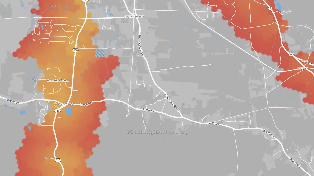 Transit Grade map of South Amherst, MA