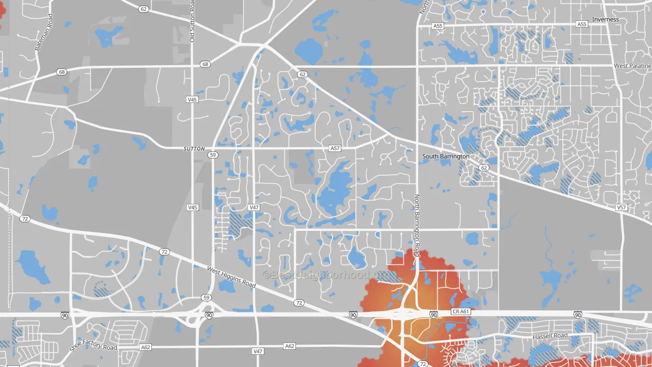 Transit Grade map of South Barrington, IL