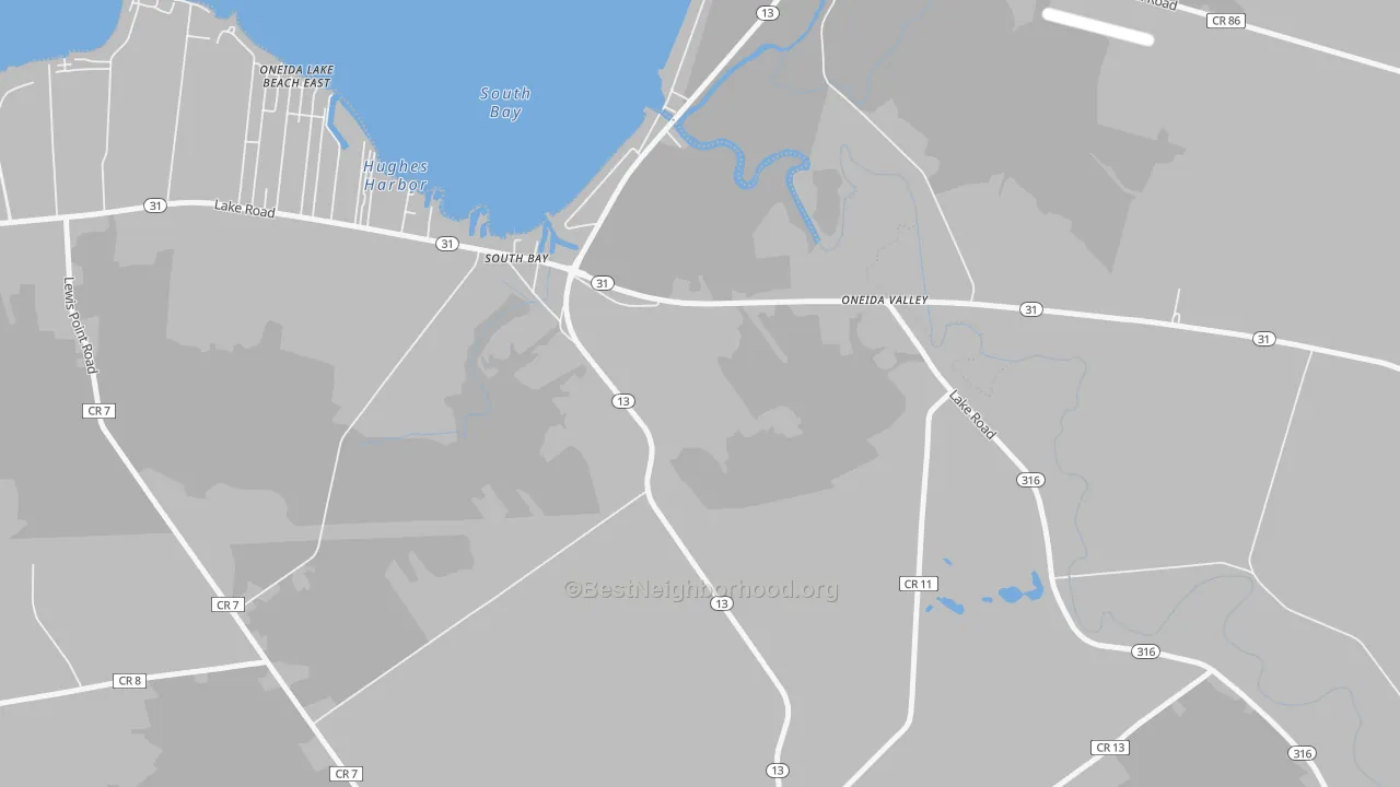 Transit Grade map of South Bay, NY
