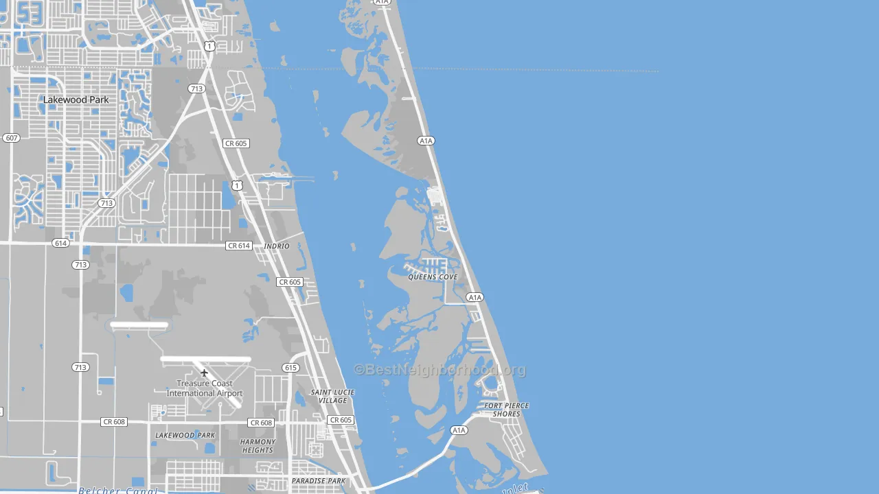 Transit Grade map of South Beach, Fort Pierce, FL