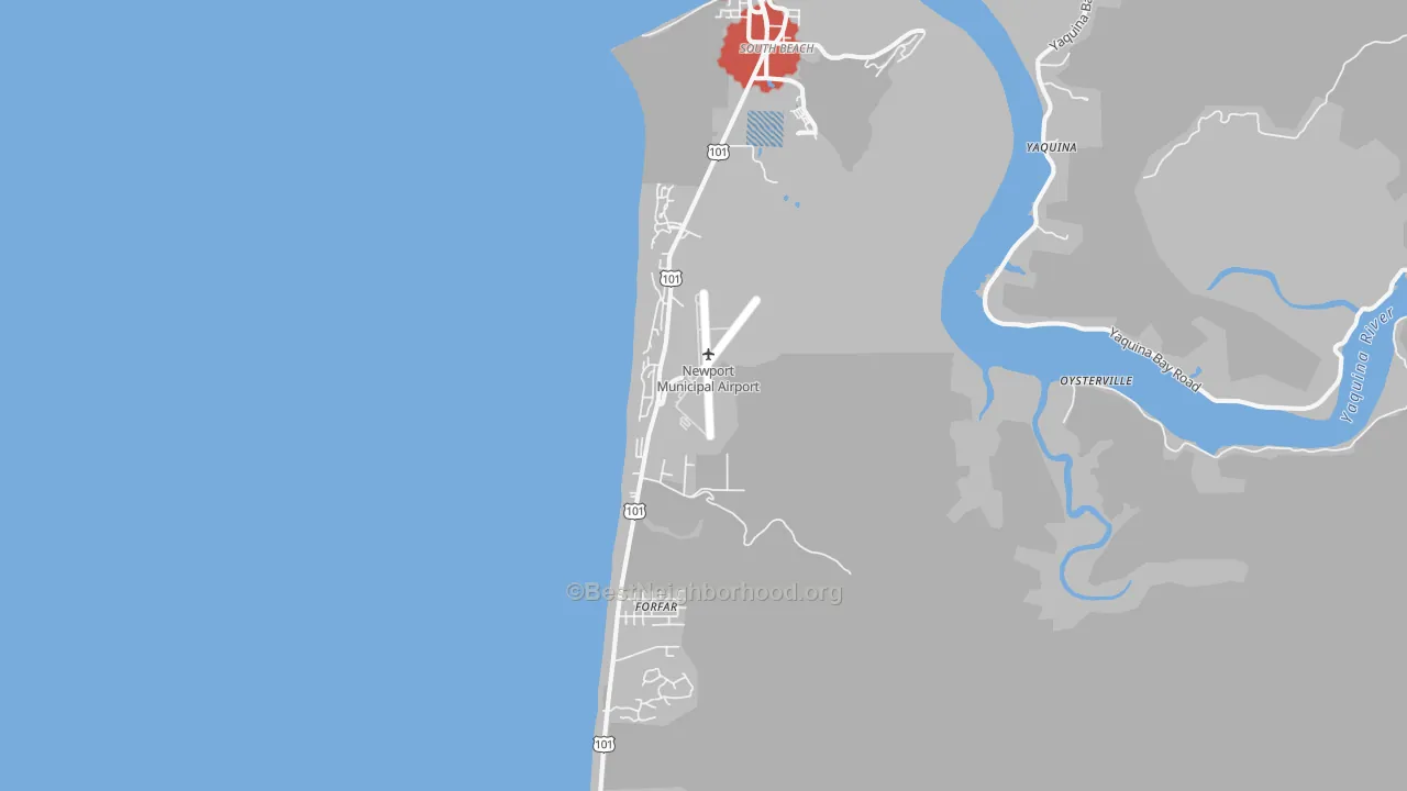 Transit Grade map of South Beach, OR