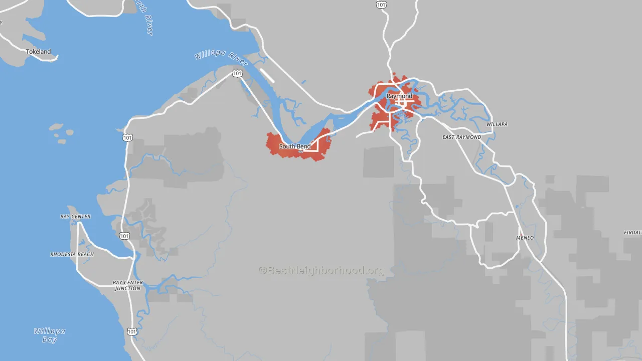 Transit Grade map of South Bend, WA