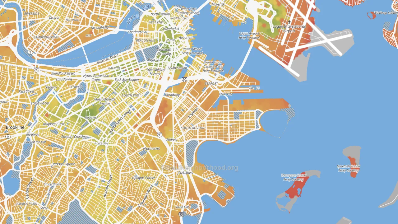 Transit Grade map of South Boston, Boston, MA