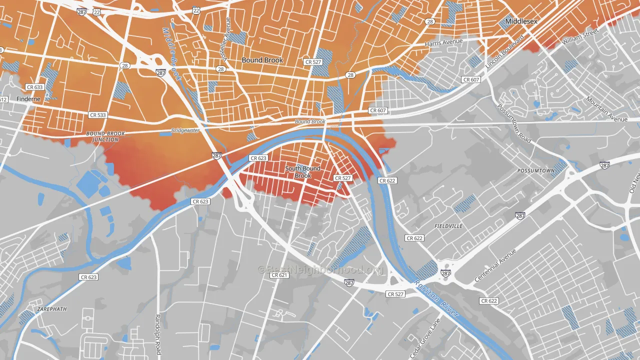 Transit Grade map of South Bound Brook, NJ