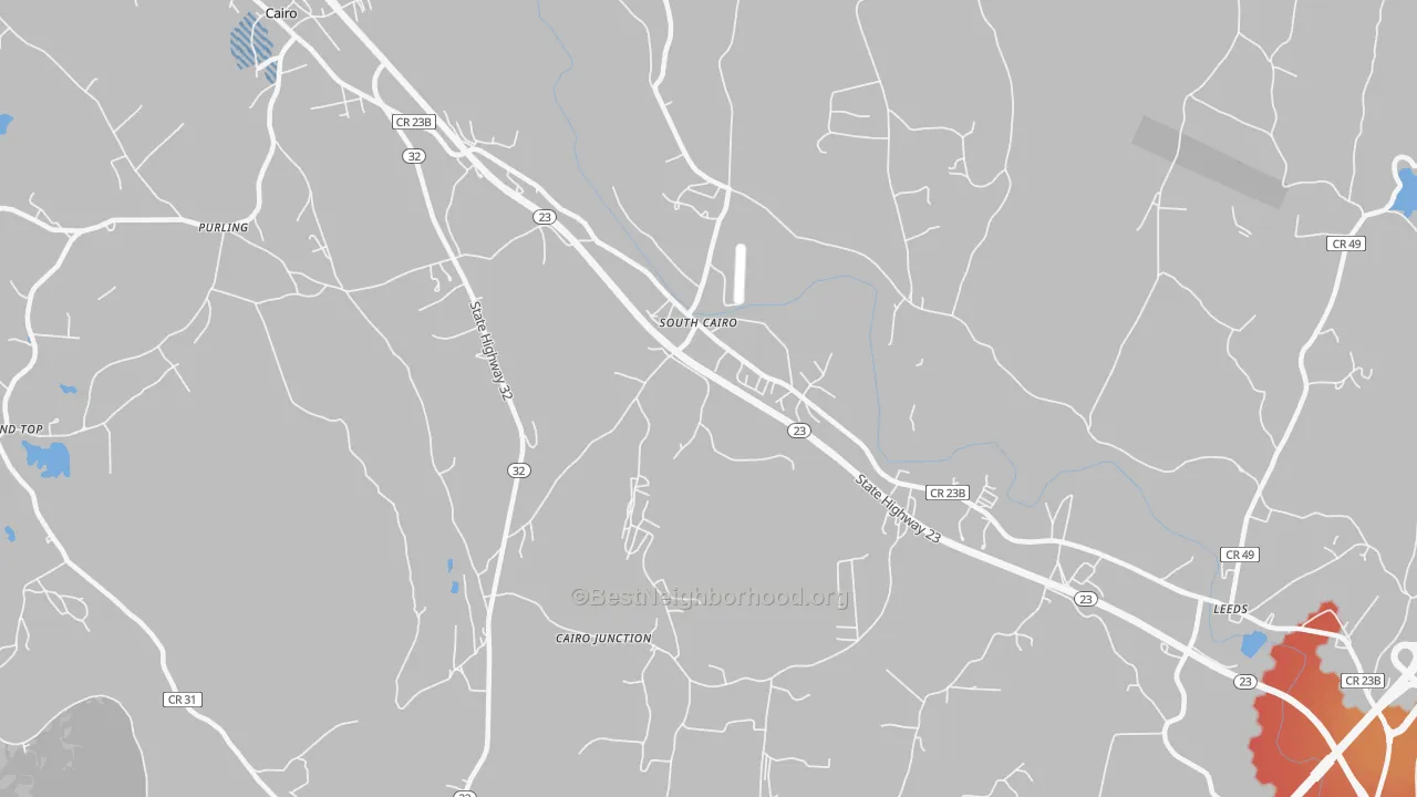 Transit Grade map of South Cairo, NY