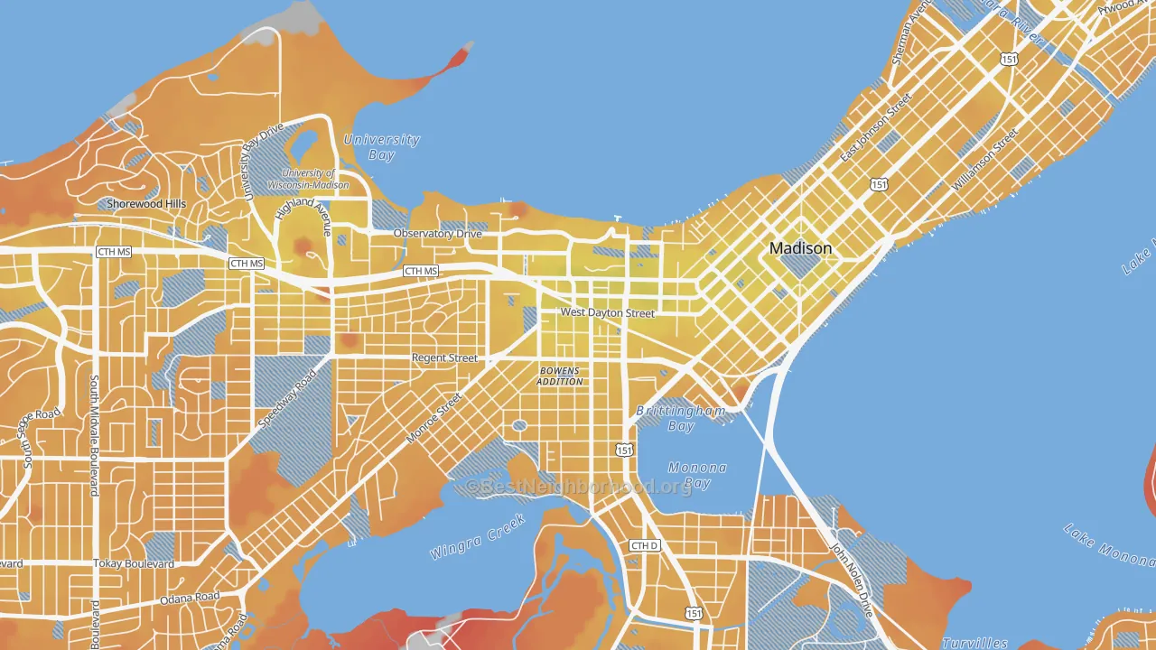 Transit Grade map of South Campus, Madison, WI