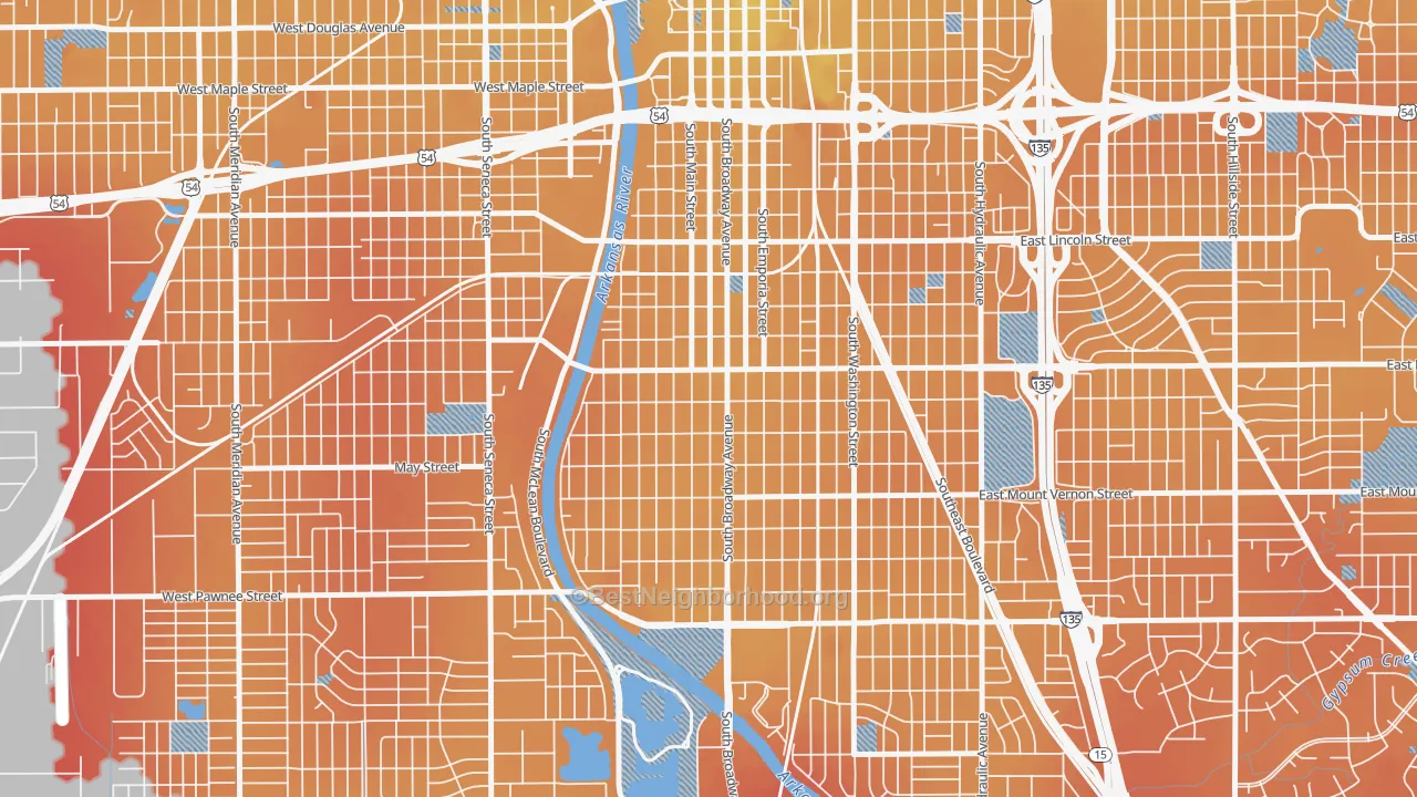 Transit Grade map of South Central Improvemen, Wichita, KS