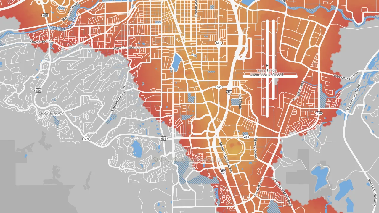 Transit Grade map of South Central, Reno, NV
