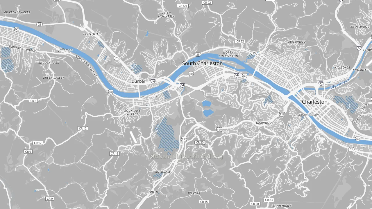 Transit Grade map of South Charleston, WV