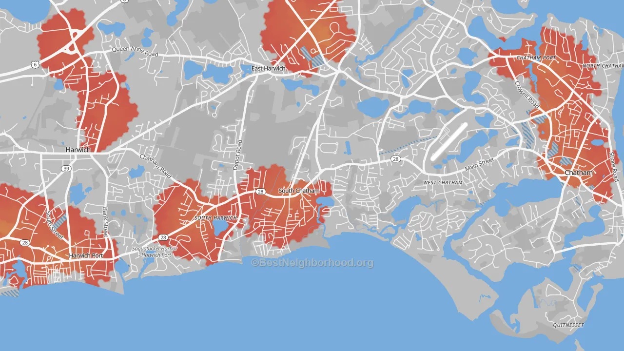 Transit Grade map of South Chatham, MA