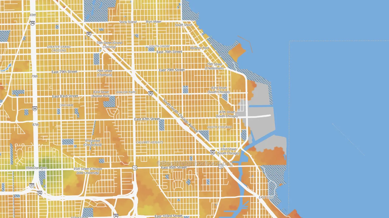 Transit Grade map of South Chicago, Chicago, IL