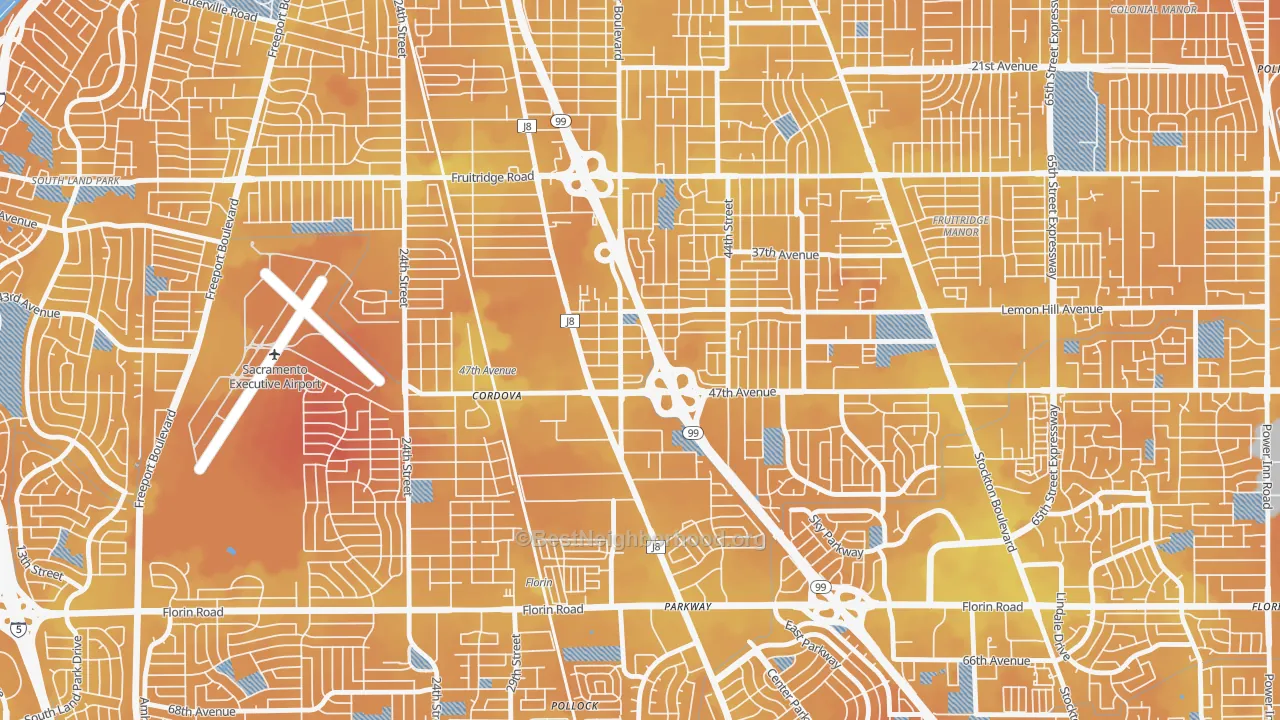 Transit Grade map of South City Farms, Sacramento, CA