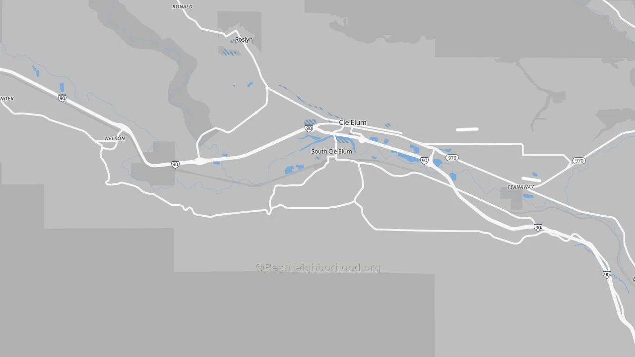 Transit Grade map of South Cle Elum, WA