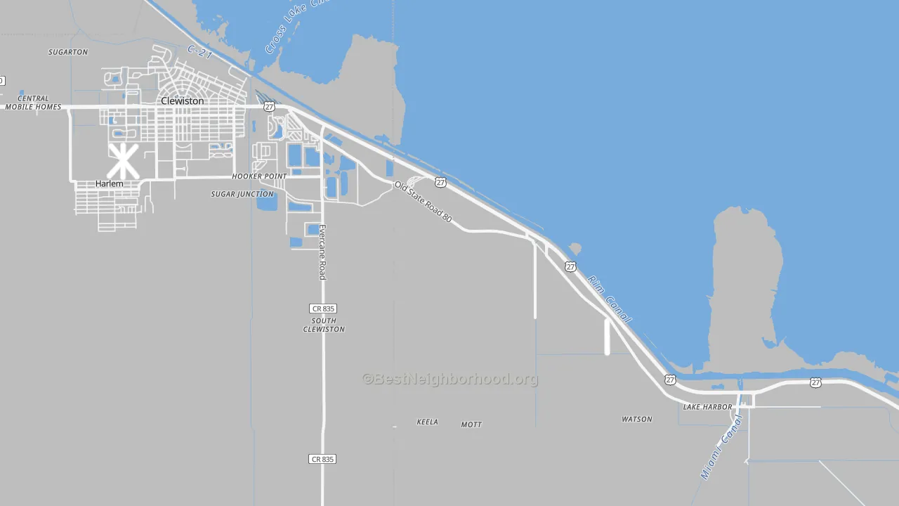 Transit Grade map of South Clewiston, FL