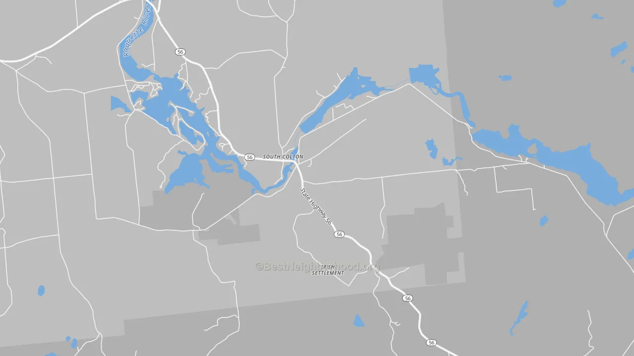 Transit Grade map of South Colton, NY