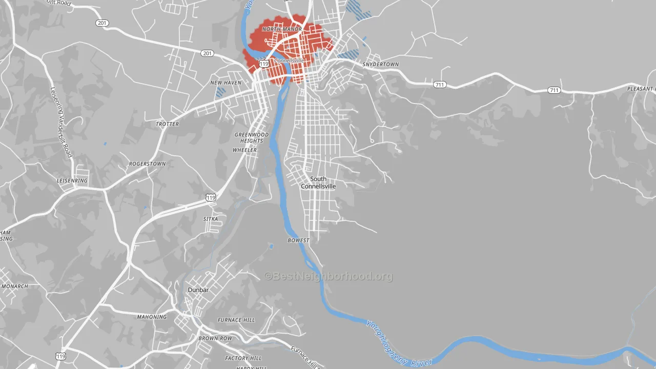 Transit Grade map of South Connellsville, PA