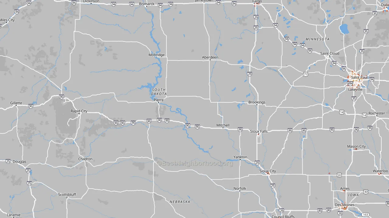 Transit Grade map of South Dakota