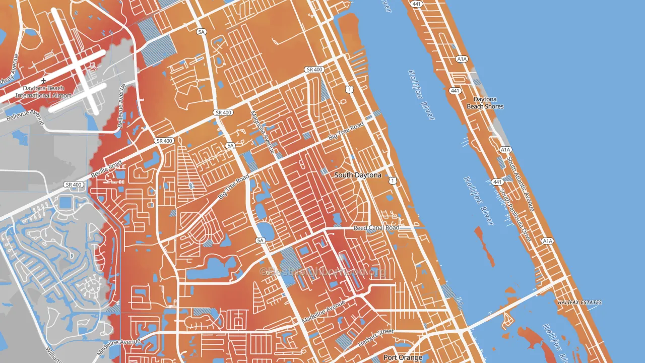 Transit Grade map of South Daytona, FL