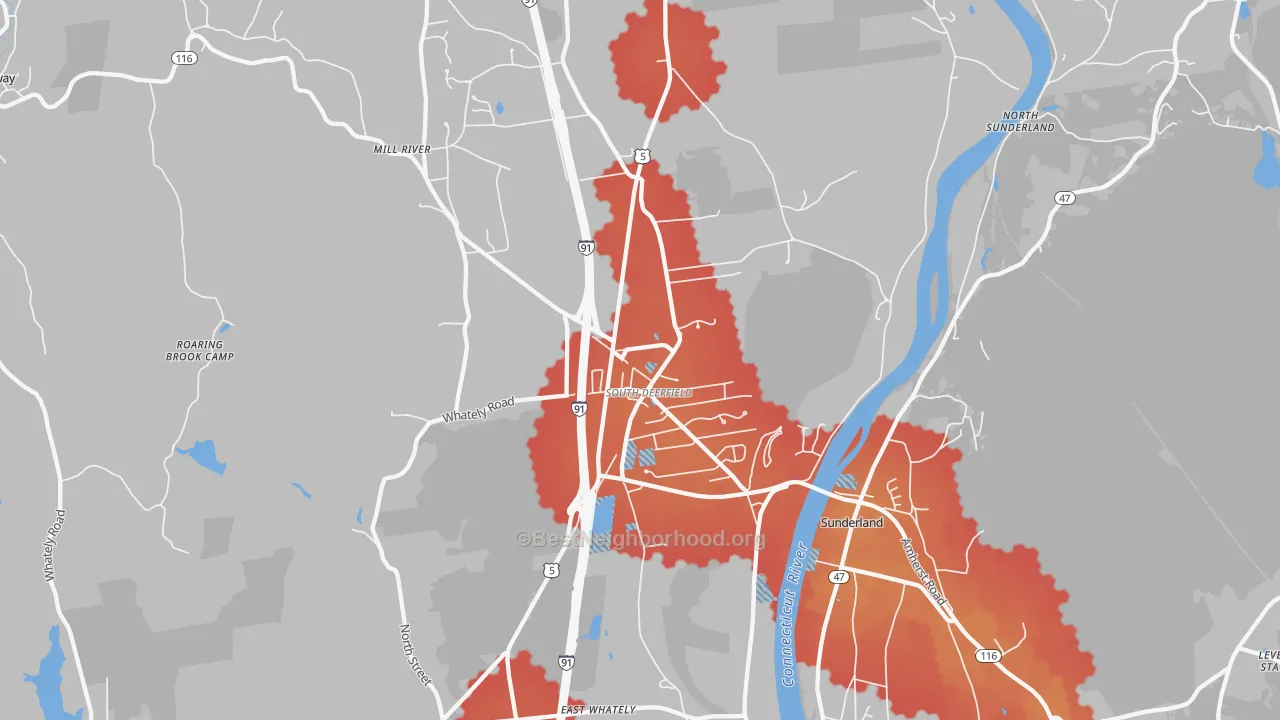 Transit Grade map of South Deerfield, MA