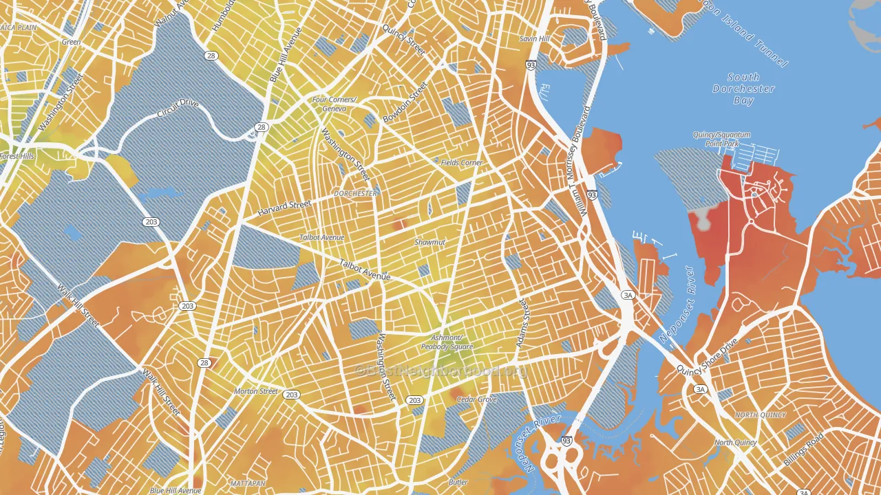 Transit Grade map of South Dorchester, Boston, MA