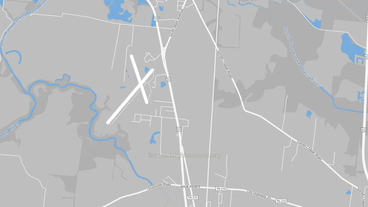 Transit Grade map of South Dyersburg, TN