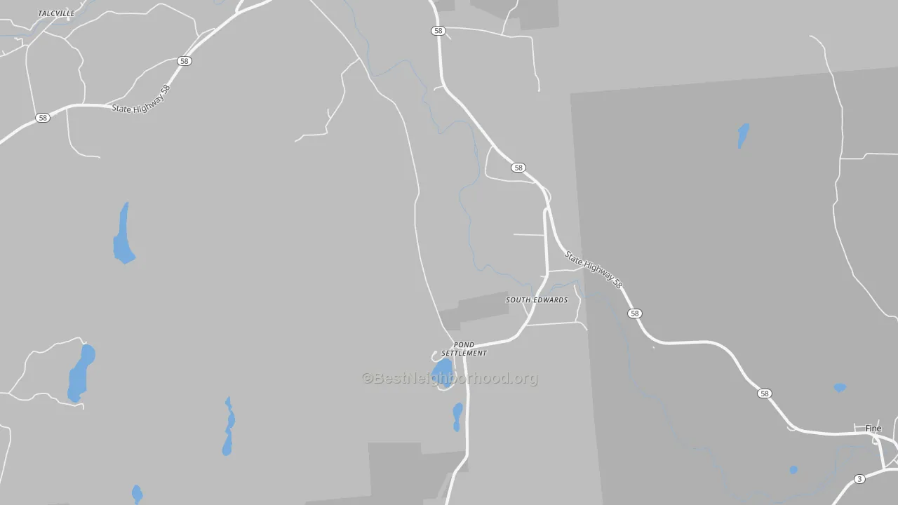 Transit Grade map of South Edwards, NY