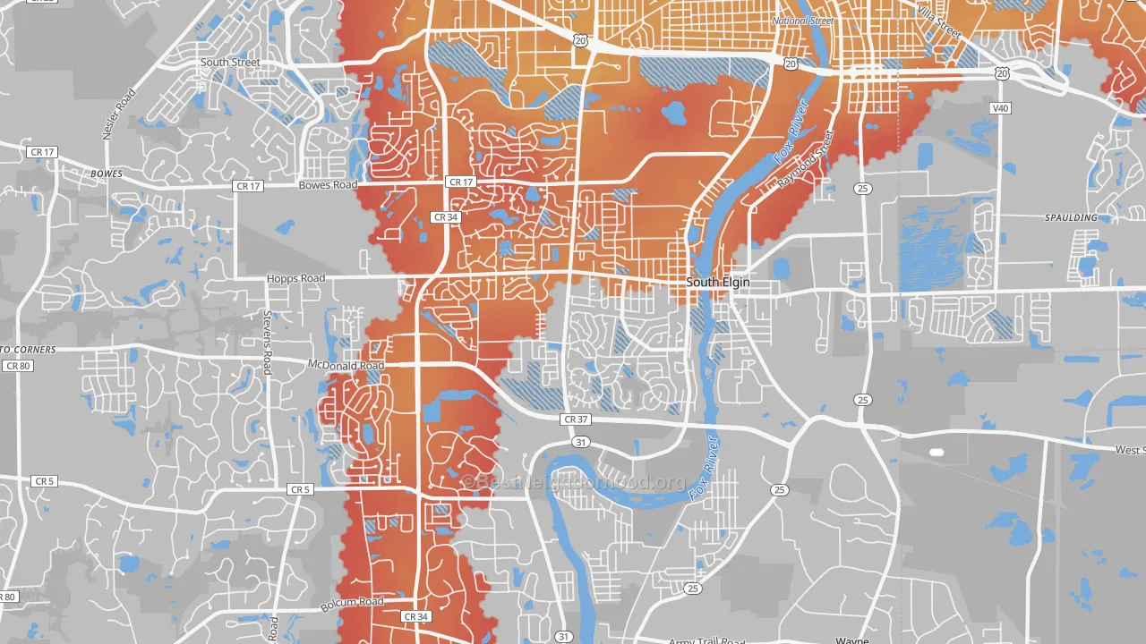 Transit Grade map of South Elgin, IL