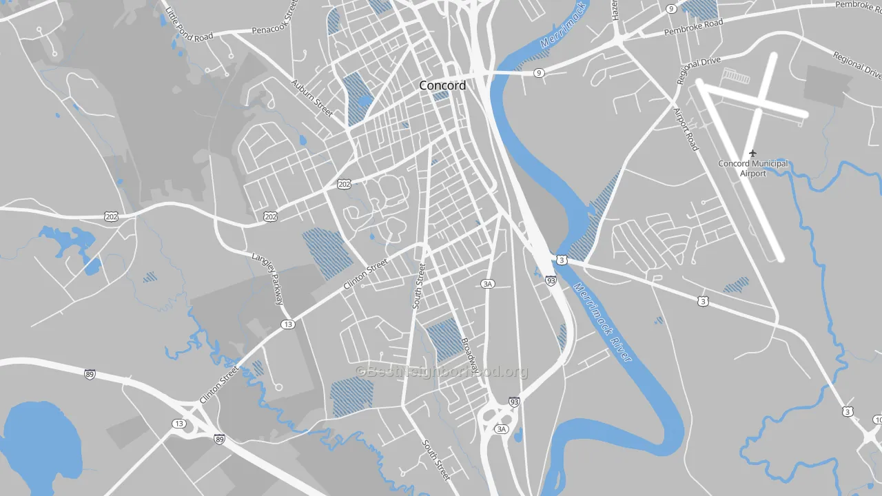 Transit Grade map of South End, Concord, NH