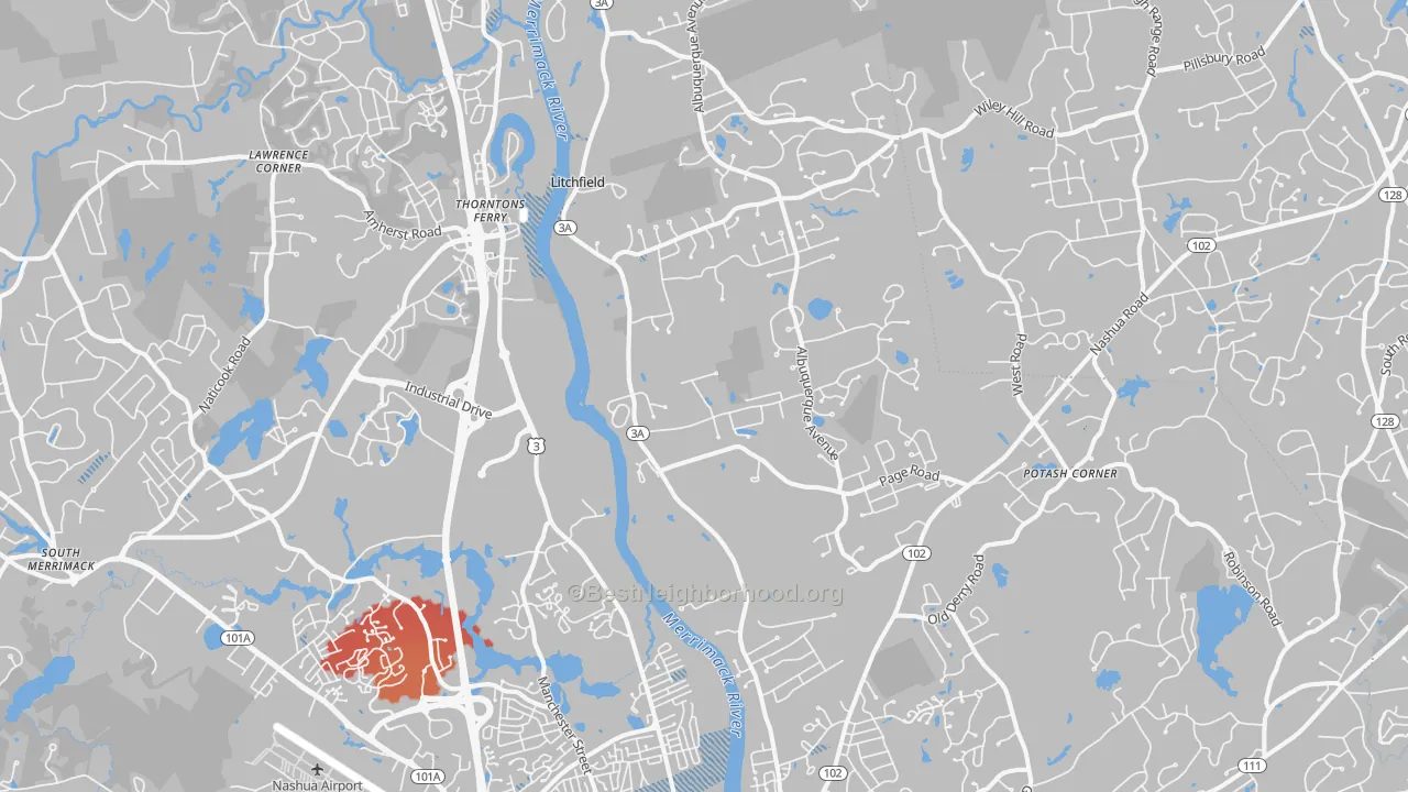 Transit Grade map of South End, Nashua, NH