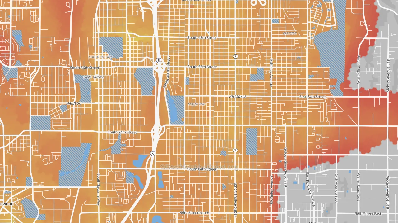 Transit Grade map of South End, Tacoma, WA